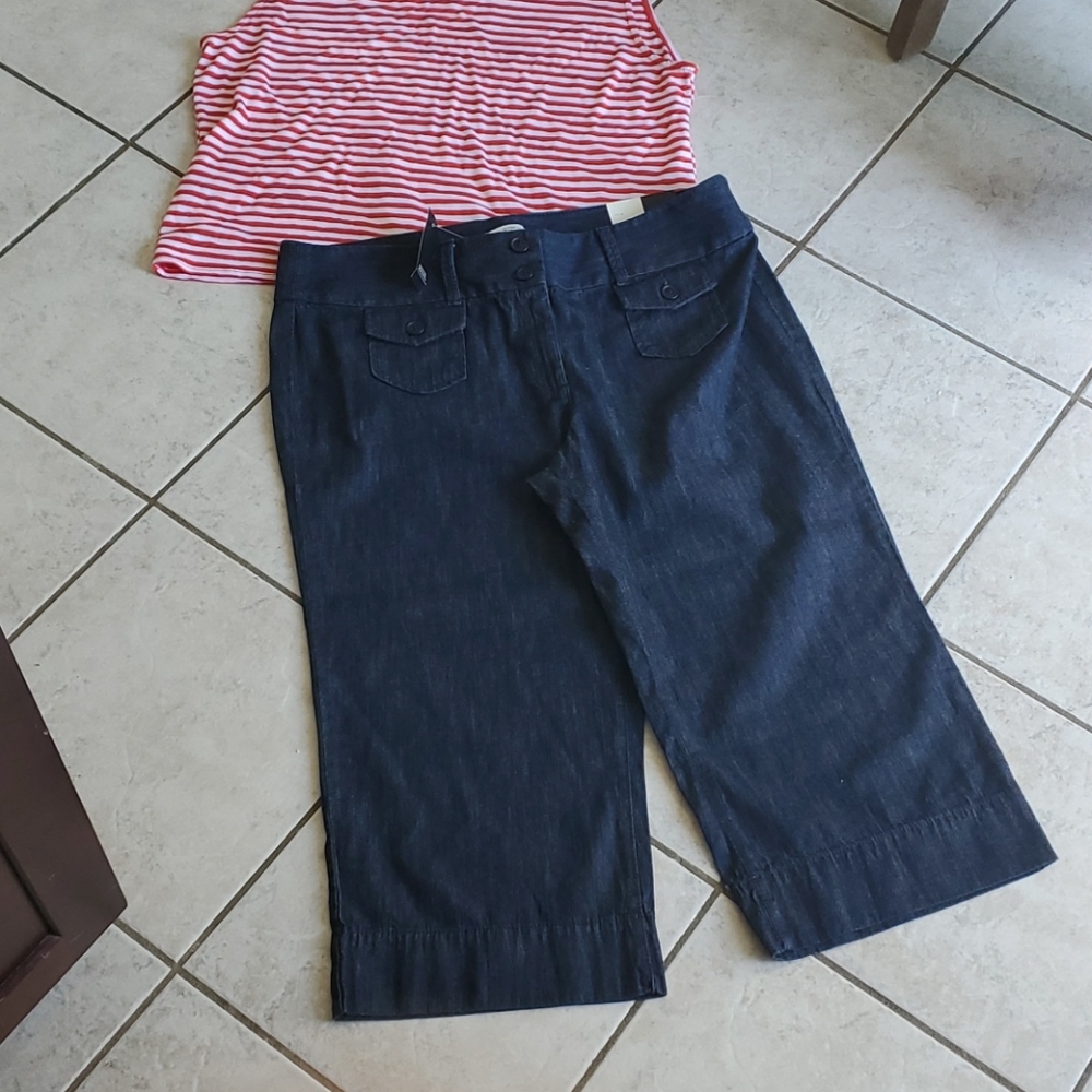 Ann Taylor Loft Cropped Jeans, wide leg